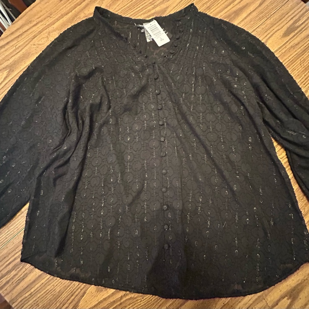 Torrid Black Textured Blouse